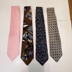 Stylish Men's Tie Collection - Pink, Brown, Black, Gray
